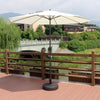 Outdoor Sunshade Umbrella Courtyard Large Sun Security Guard Box Middle Column Balcony Leisure Stall Folding Umbrella 2.7m Iron Pole Meter White Rainproof Without Base
