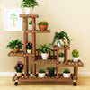 6 Pieces Flower Rack Fleshy Green Pineapple Balcony Storage Solid Wood Multi-storey Living Room Indoor Floor Plant Potted Simple Flower Rack Q Basic Model