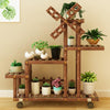 6 Pieces Flower Rack Fleshy Green Pineapple Balcony Storage Solid Wood Multi-storey Living Room Indoor Floor Plant Potted Simple Flower Rack Q Basic Model