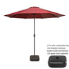 Sun Umbrella Outdoor Straight Pole Central Column Sunshade Courtyard Leisure Beach Hand 2.7m Iron Pole To Ordinary Wine Red (with Umbrella Seat)