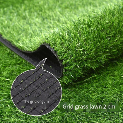 6 Pieces Artificial Turf Plastic Green Carpet Indoor Kindergarten Playground Decorative Grass Mat Grid Spring Grass Lawn 2cm 1 M2