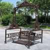 Swing Outdoor Courtyard Garden Cast Aluminum Double Rocking Villa Waterproof Leisure Basket Hanging Household Swing Buckingham Palace - All Cast Aluminum Swing (no Cushion, Including Two Pillows)
