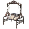 Swing Outdoor Courtyard Garden Cast Aluminum Double Rocking Villa Waterproof Leisure Basket Hanging Household Swing Buckingham Palace - All Cast Aluminum Swing (no Cushion, Including Two Pillows)