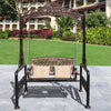 Swing Outdoor Courtyard Garden Cast Aluminum Double Rocking Villa Waterproof Leisure Basket Hanging Household Swing Buckingham Palace - All Cast Aluminum Swing (no Cushion, Including Two Pillows)