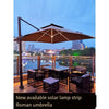 Outdoor Courtyard Table And Chair Sunshade Umbrella Large Terrace Villa Garden Square Leisure Combination Luxury 3.5m Square + 180kg Base