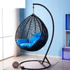 Outdoor Balcony Hanging Chair Large Basket Indoor Outdoor Balcony Swing Bird's Nest Single Rocking Chair Hammock Black Red Cushion