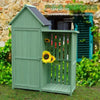 Outdoor Garden Tool Room Courtyard Tool Room Outdoor Storage Cabinet Gardening Farm Tool Box Green Assembly