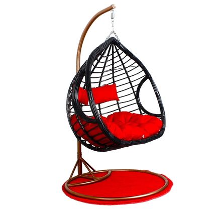 Hanging Chair Basket Outdoor Indoor Swing Reclining Balcony Dormitory Bird's Nest Single Double Rocking Chair Hammock Single White No Floor Mat Promotion + Random Cushion
