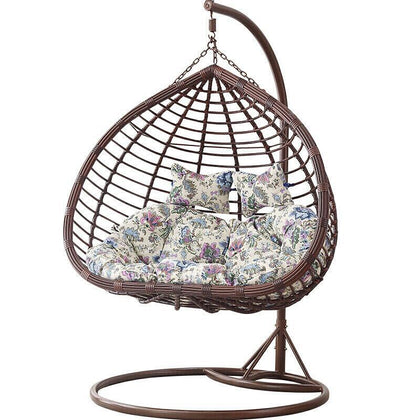 Hanging Basket Chair Coarse Rattan Swing Balcony Indoor Hammock Outdoor Cradle Courtyard Swing Rattan Coarse Rattan Single Person Black + Armrest