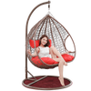 Double Basket Rattan Chair Hanging Household Hammock Indoor Leisure Balcony Swing Lazy Bird's Nest Drop Chair Cradle Chair Single White Flagship