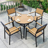 Outdoor Table And Chair Furniture Balcony Courtyard Table And Chair Antiseptic Wood Outdoor Coffee Shop Leisure Plastic Wood Table And Chair Combination