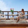 Outdoor Tables And Chairs Rattan Chair Tea Table Three Piece Set Living Room Courtyard Pastoral Leisure Chair Balcony Coffee Tables And Chairs Beige