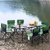 Outdoor Stall Portable Folding Table And Chair Set 4 People Multi Person Folding Table And Chair Barbecue Camping Self Driving Travel Equipment Set