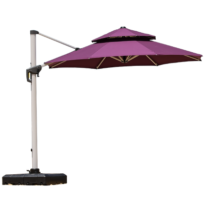 Outdoor Sunshade Imported Non Fading Umbrella Cloth Roman Umbrella Sun Sentry Box Large Sun Umbrella Beach Courtyard American Coffee 3.5m Round