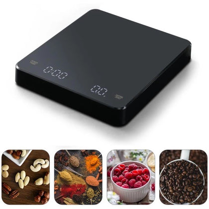 New LED Screen Charging Coffee Scale Timing Hand Brewing Coffee Electronic Scale Household Kitchen Scale 3kg