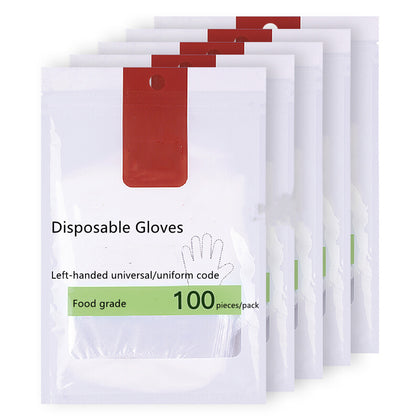 100 Pieces /100 Packs Of Transparent Gloves Disposable Gloves Protective Isolation Table Picnic Food Grade PE Adult Gloves