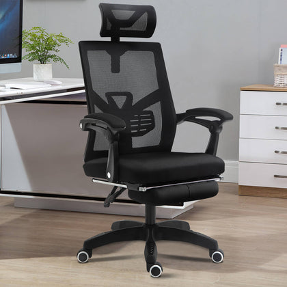 ECVV Adjustable Office Chair High Back Computer Gaming Chair Breathable Mesh Desk Chair with Headrest with Lumbar Support and Footrest