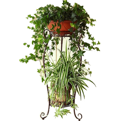 Flower Rack European Iron Floor Type Bonsai Rack Multi-storey Balcony Green Pineapple Hanging Basket Indoor Living Room Versatile Flower Table Large - Bronze