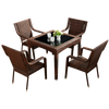 [Brown Or Black] Outdoor Table And Chair Outdoor Rattan Chair Three Piece Balcony Table And Chair Combination Courtyard Leisure Table And Chair Garden Outdoor Terrace Table And Chair 2+1 [Square Table Glass Surface 90x90]