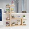 6 Pieces Floating Windowsill Multi Meat Rack Office Ultra Narrow Small Flower Rack Solid Wood Living Room Balcony Windowsill Rack Multi-layer Bonsai Rack Floor Type Desktop Multi Meat Flower Pot Rack A Carbon Color