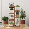 6 Pieces Floating Windowsill Multi Meat Rack Office Ultra Narrow Small Flower Rack Solid Wood Living Room Balcony Windowsill Rack Multi-layer Bonsai Rack Floor Type Desktop Multi Meat Flower Pot Rack A Carbon Color