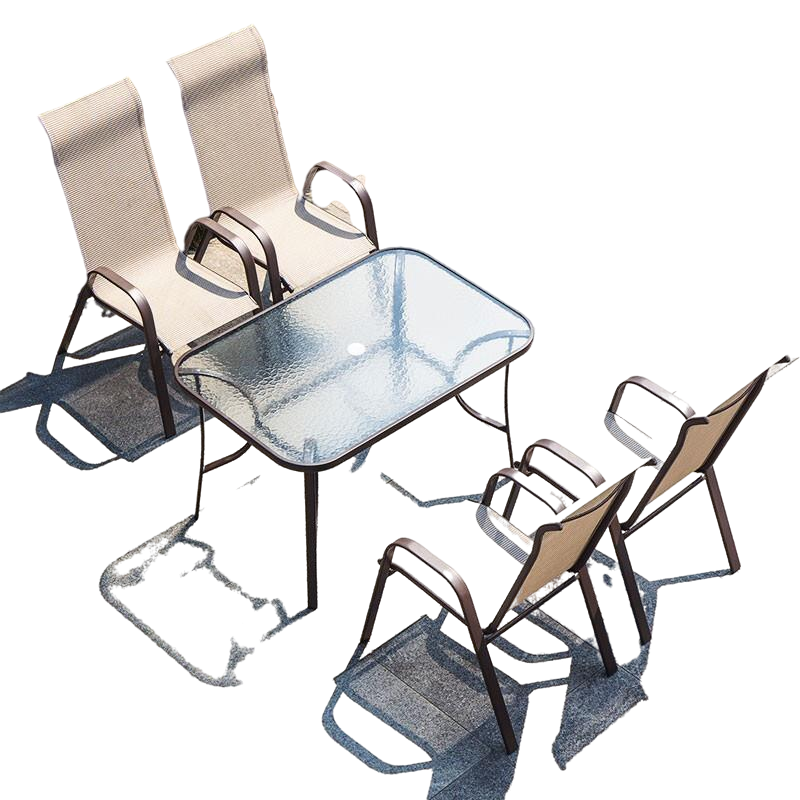 4 Chairs+ 1 Table Outdoor Tables And Chairs Courtyard Coffee Shop Outdoor Furniture Umbrella Leisure Combination Balcony Tables And Chairs