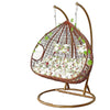 Hanging Basket Rattan Chair Double Indoor Swing Balcony Bassinet Chair Bird's Nest Hammock Lazy Person Drop Chair Double Pole Coffee Color