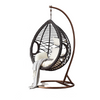 Rattan Chair Hanging Basket Rattan Chair Single Rocking Chair Balcony Leisure Small Cradle Chair Wood Grain Color - Extra Large - Wave With Armrest