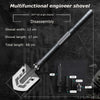 Multifunctional engineer shovel, Outdoor Shovel Multitool with Saw, Knife & Magnesium Flint - Multifunctional Military Folding Shovel for Garden