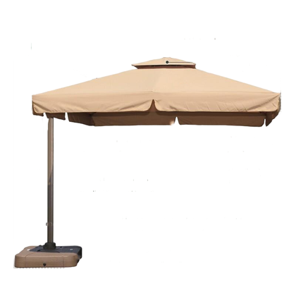 Wine Red Double Top 2.1m Square Outdoor Sunshade Courtyard Umbrella Security Guard Station Sunshade Advertising Umbrella