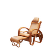 Real Rattan Chair Reclining Chair Couch Living Room Balcony Leisure Chair Indoor Bedroom Lunch Break Chair Courtyard Leisure Chair Lazy Rattan Wooden Stool Reclining Chair