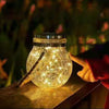 Solar Hemp Rope Hanging Light 2 PCS 20 LED Bulbs Solar Lantern Hanging LED Glass Jar Waterproof Great For Outdoor Lawn