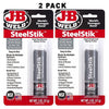 J-B Weld 8267-S SteelStik Steel Reinforced Epoxy Putty Stick - 2 oz (Pack of 2)