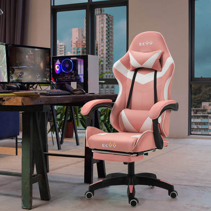 ECVV Gaming Chair Ergonomic Racing Style Recliner Chair Vibrating Massage Thickened PU Leather Latex Filling for E-sports Player Gaming Anchor