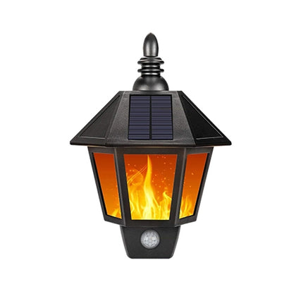 Solar Flame Wall Light Human Body Induction Outdoor Waterproof Solar Energy Flame Lamp for Garden Pathway Patio Yard
