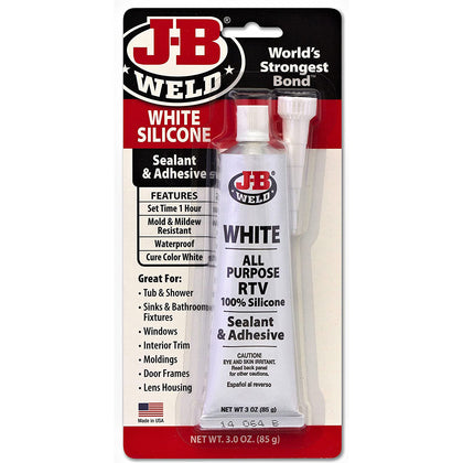 J-B Weld 31312 White All-Purpose RTV Silicone Sealant and Adhesive - 90ml 3OZ.