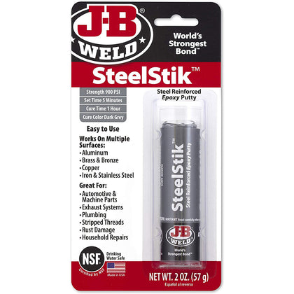 J-B Weld 8267 SteelStik Steel Reinforced Epoxy Putty Stick - 2 oz.