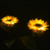 2PCS LED Solar Light Sunflower Lamp Waterproof Outdoor Courtyard Garden Lawn Pathway Decoration