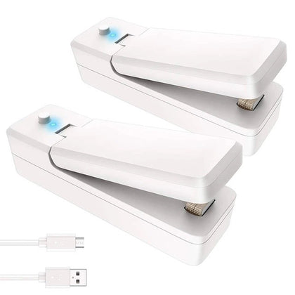 2 PCS Mini Bag Sealer - 2 in 1 Portable Handheld Vacuum Heat Sealers & Cutter - Sealing Machine for Plastic Bags