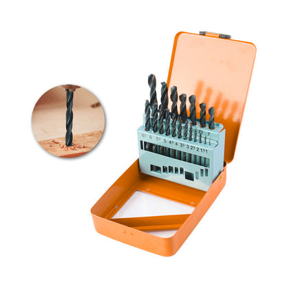 HSS Twist Drills DIN 338 (1-10mm), 19 Pieces Drill Bit Set Straight Shank, Metric Drilling Tool for Metal, Plastic and Aluminum