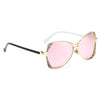 NALANDA Pink Women's Polarized Aviator Sunglasses with Carving Pattern UV400 HD Lens Metal PC Frame Glasses For Outdoor Travel Driving Daily Use