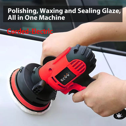 ECVV Corded-Electric Car Polisher Machine 700W Auto Polishing Machine Adjustable Speed 600-3700RPM, Detachable Handle Perfect for Boat,Car Polishing and Waxing