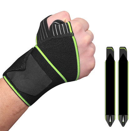 1 Pair Green Wrist Brace Weightlifting Brace with Elastic Strap,Carpal Tunnel Hand Support,Wrist Wraps for Sports Exercise,Arthritis for Men,Women