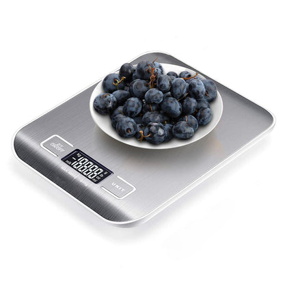 Max 22lb/10kg Digital Kitchen Scale 0.1oz / 1g High Accuracy Multifunction Food Scale ,Electronic Stainless Steel Scale Measures Weight in Grams and Ounces for Cooking Baking ,Backlight LCD Display