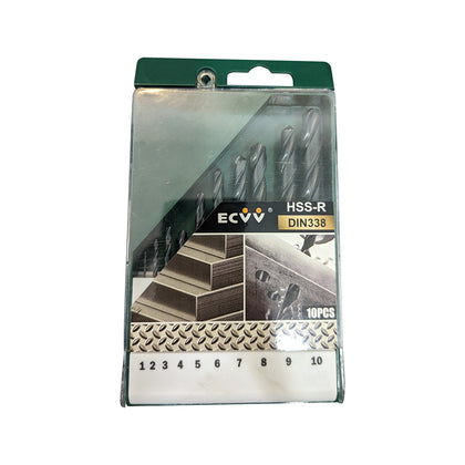 10 Pieces Twist Drill Bit Set,  1-10mm High Speed Steel for Wood Plastic Aluminum Alloy, Quick Change
