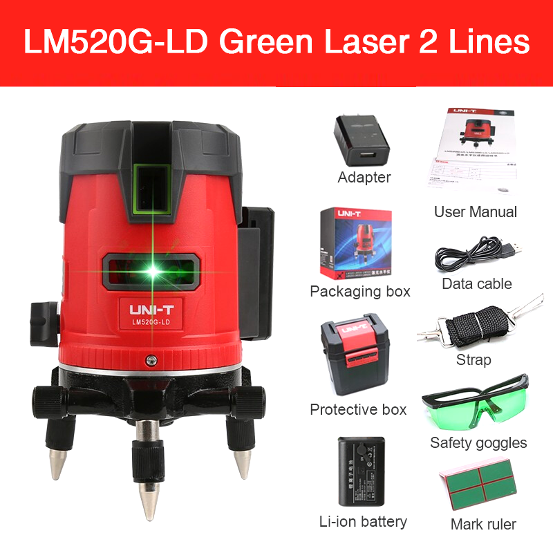 UNI-T Green Laser Level Self Leveling Touch Type Strong Green Light Red Laser Level Meter/Cross Marking Meter/Room Measuring Meter