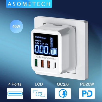 40W Quick Charge USB Charger Wall Travel Phone Adapter Fast Charger