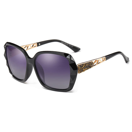 NALANDA Polarized Sunglasses for Women, Black Outdoor Sport Driving Sun Glasses, Classic Retro Designer Style Eye Wear, 100% UV Blocking