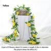 Pack of 12 (8FT Each) Artificial Rose Vine Flower Plants with Green Leaves 2.4m Multicolor Fake Flower Vine Plastic for Decoration