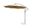 Umbrella Outdoor Courtyard Sunshade Large Sun Advertising Stall Beach Activity Umbrella Off White Iron Single Top 2.7m With 70 Catty Marble Base